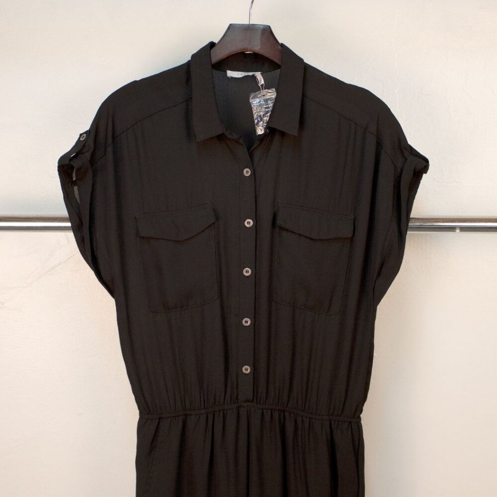 Sheer Trendy Utility Button Up Jumpsuit
